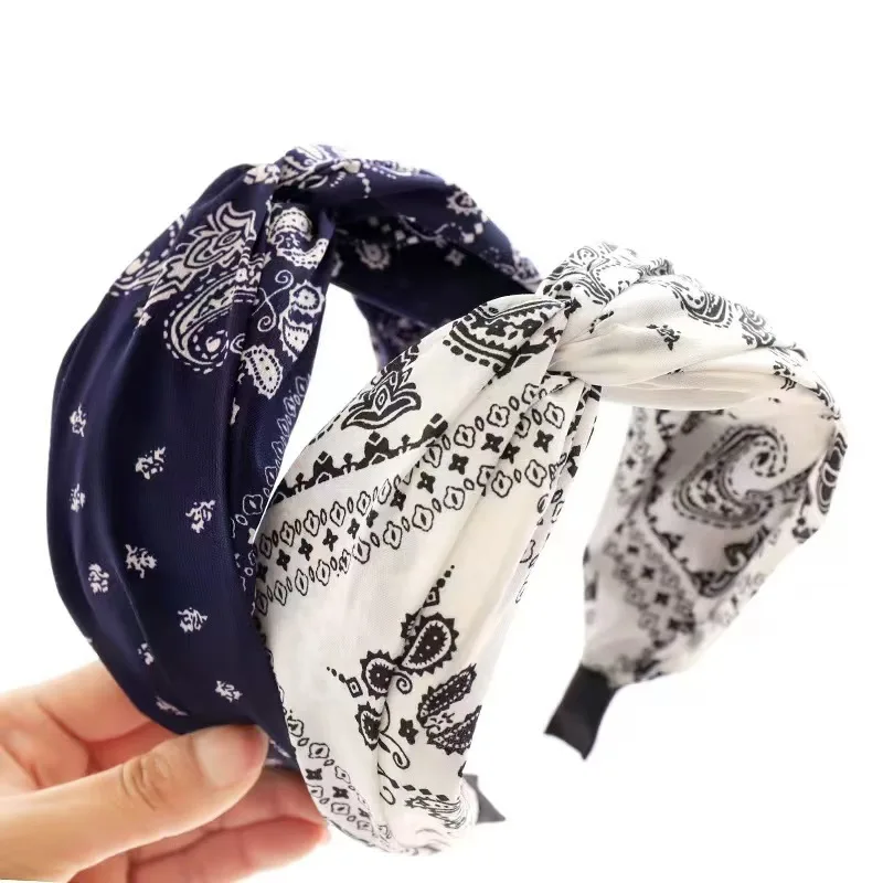

1pc New Style Wide Band Headband Retro Temperament Cashew Flower Wide Band Mother Hair Covering Grey Hair Hairpin for Women