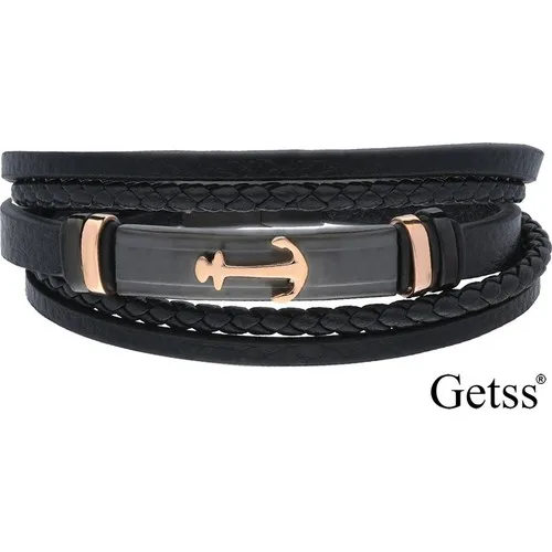 Getss Blz1237 Anchor Model Male Steel Leather Bracelet