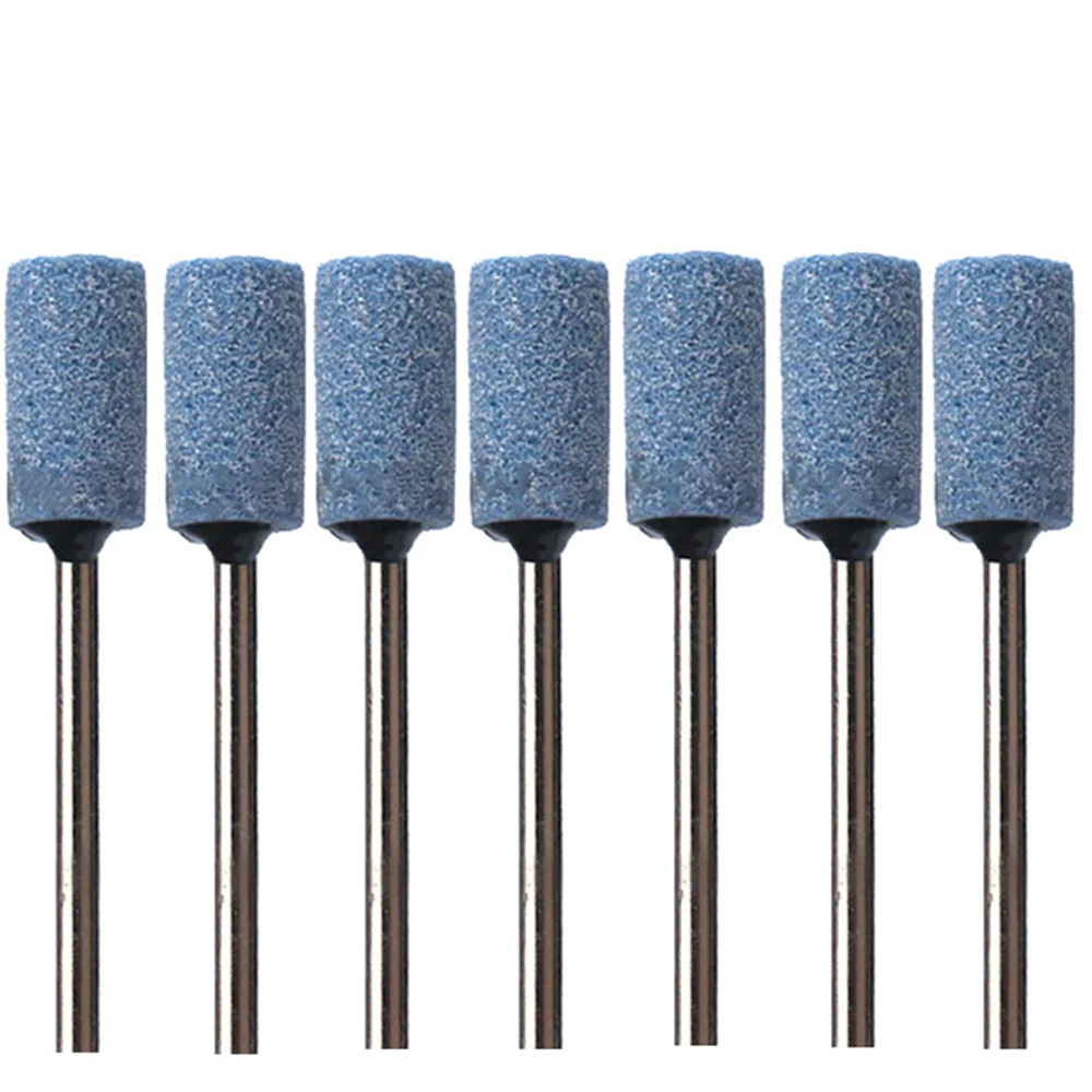 7 piezas de brocas para uñas de piedra de cerámica, fresas para limpieza de cutículas, rebabas, limas para uñas, herramienta de pedicura, accesorios combinados