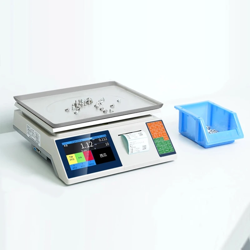High-Precision Industrial Weighing and Printing All-in-One Commercial Self-Adhesive Barcode Electronic Scale with Label Printing