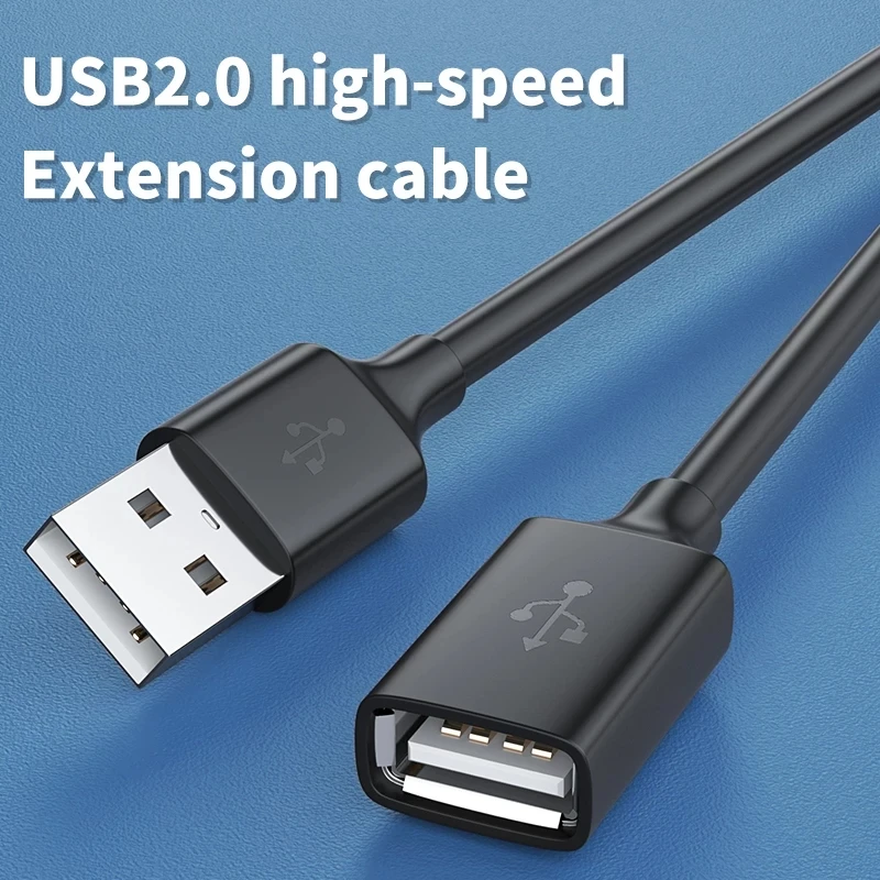 1m 2m USB Extension Cable Super Speed USB 2.0 Cable Male to Female Data Sync USB 2.0 Extender Cord Extension Cable