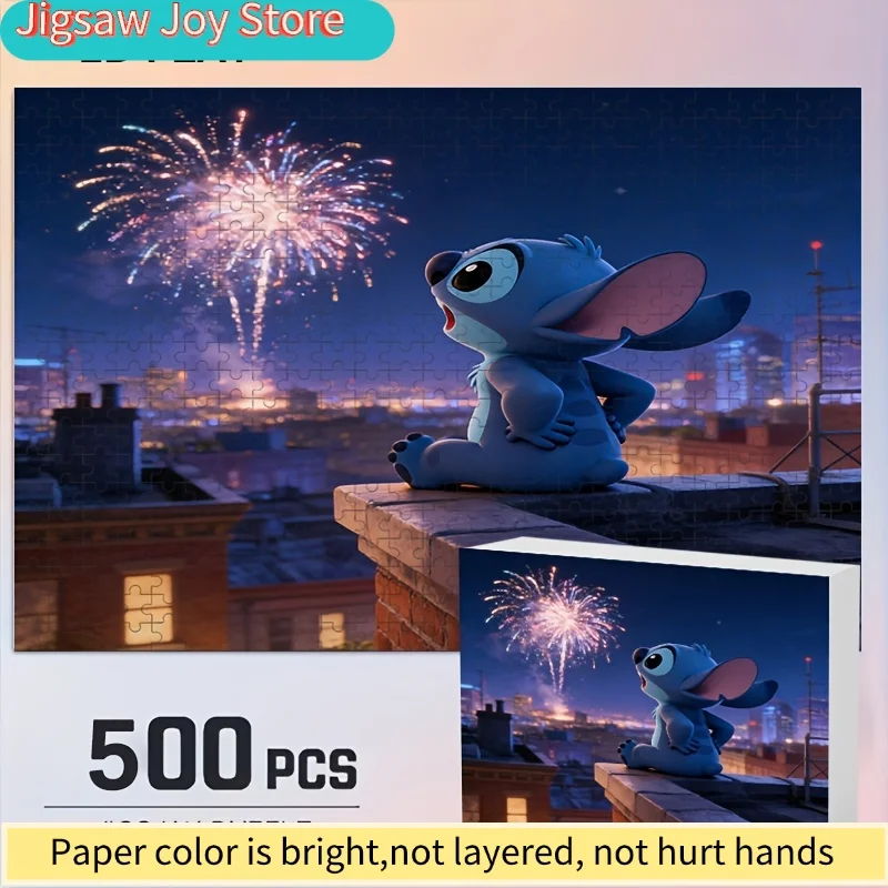 

2D плоский пазл с Диснеем: Стич и Микки Маус, подходит для взрослых — сложная головоломка, ностальгический декор, коллекционный предмет, Pa