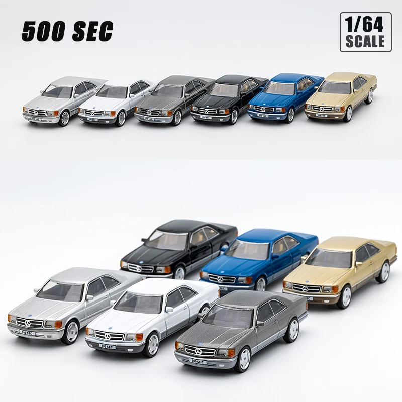 DCT 1/64 500SEC Model Car Miniature Vehicle Vintage Diecast Toy with Display Box Hobby Collection for Teenagers Adults Gifts