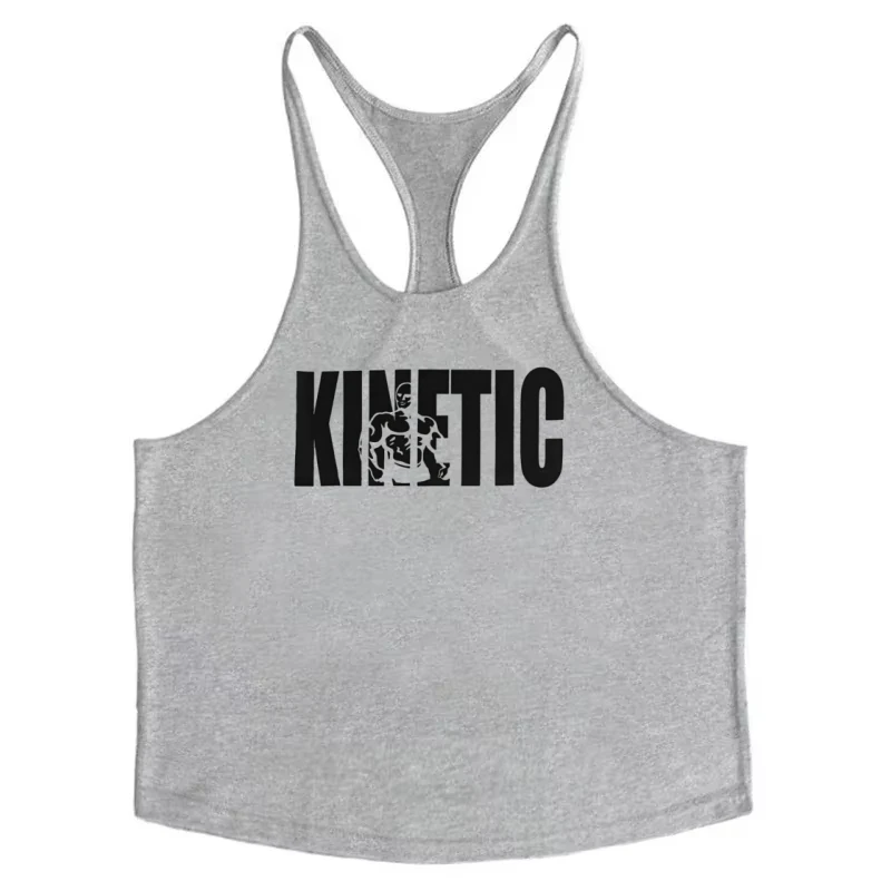 New Men's Dynamic Muscle Graphic Fitness Vest-Brand Cotton Sleeveless Shirt, Casual Fashion Fitness Stringer Running Vest