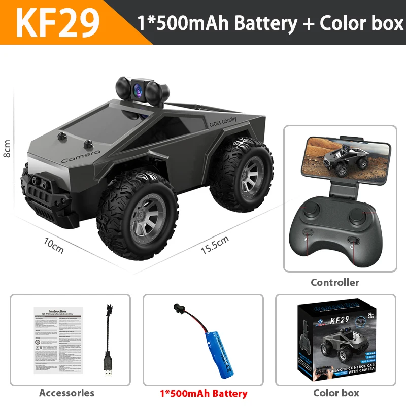KF29 1:28 RCカー カメラ付き 2.4G APP制御 高速レーシングカー テスラ