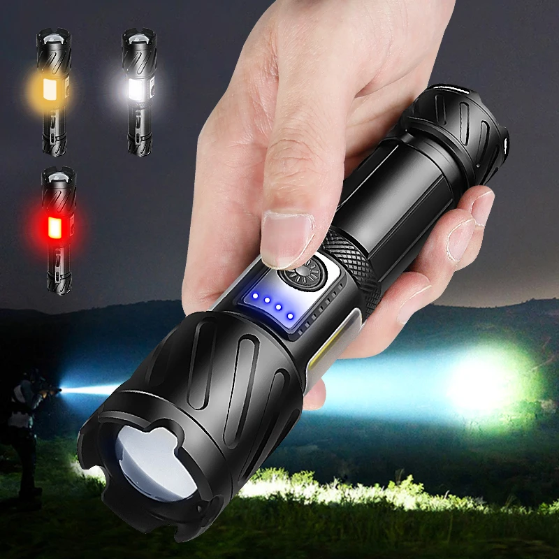 

Многофункциональный мощный фонарик с боковой подсветкой COB, высококачественный тактический фонарик из алюминиевого сплава с сильным магнитом