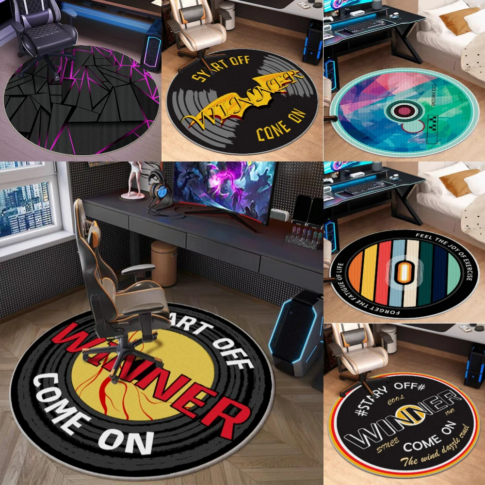 

Retro Video Game Print Circular Rug Fun Living Room Carpet Bedroom Floor Mat Surface Perfect for Game Lovers Swivel Chair Mat
