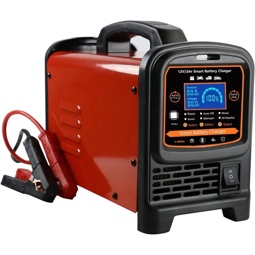 

Автомобильное зарядное устройство 12 В, 24 В, сверхмощное, интеллектуальное автоматическое устройство обслуживания аккумуляторов 0–15 А, зарядное устройство высокой/низкой мощности и Desulfa