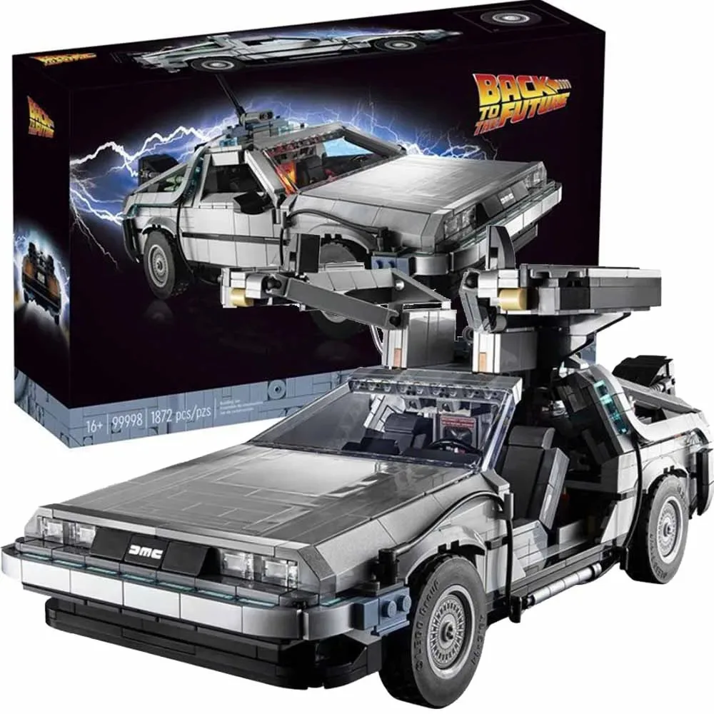 

Technical Back to the Future Time Machine 1872Pcs 10300 DeLorean DMC-12 Building Blocks with 2 Figures Model Car Bricks Toy Gift