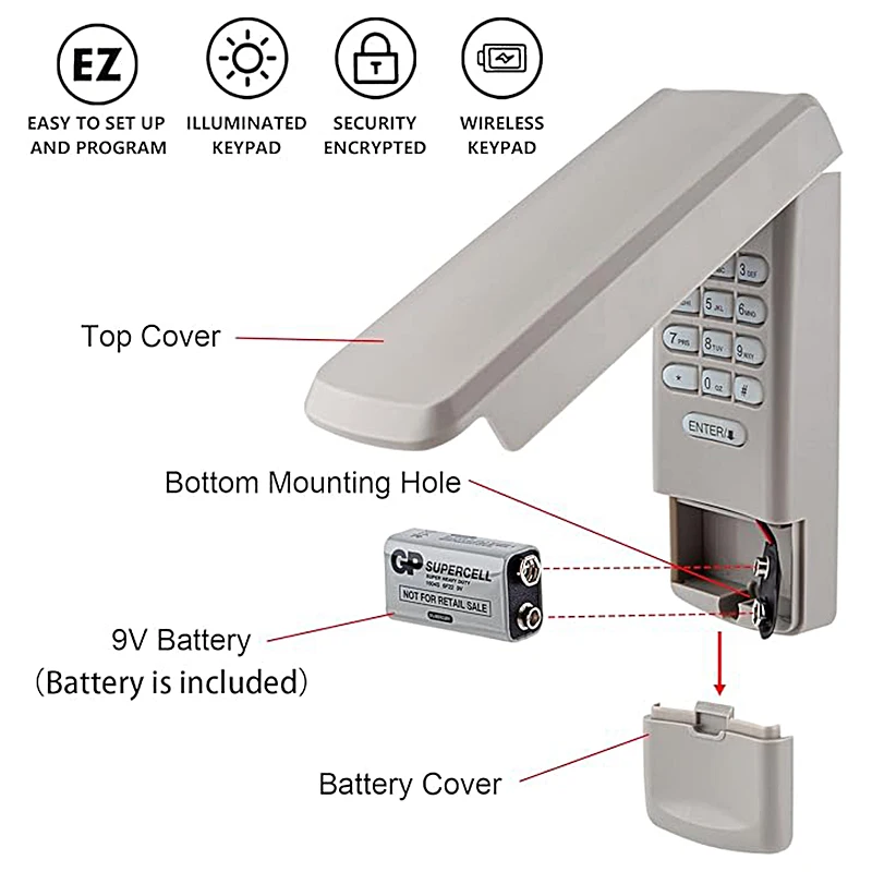 10pcs LiftMaster 877MAX Wireless Keypad Password Remote Control Garage Door Opener For 878MAX 877LM 976LM 977LM 376LM 940EV