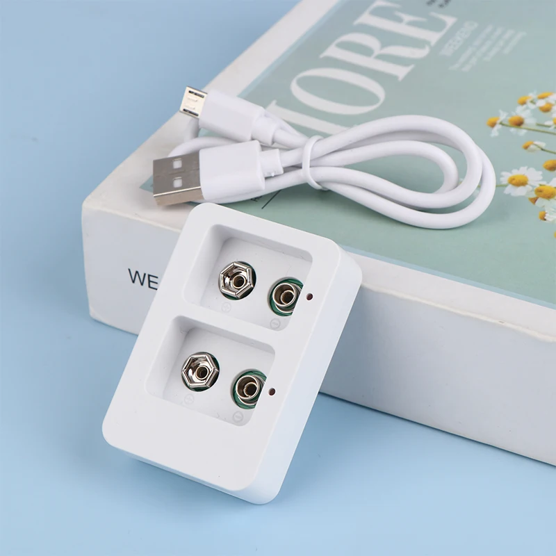 1Pc 2 Slots 9V Multi-Function Smart Fast Battery Charger With LED Indicators USB Cable For Rechargeable Batteries