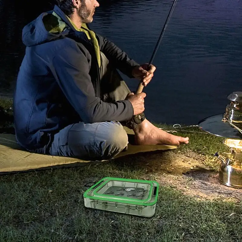 Saltwater Tackle Box Waterproof Tray For Jigs Lures Waterproof Magnetic Glow In The Dark Fishing Tackle Storage Stores Jewelry