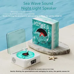 Mini Retro White Noise Bluetooth Speaker Ocean Wave Portable Sleep Aid Wireless Speaker Subwoofer with RGB Light Support TF Card