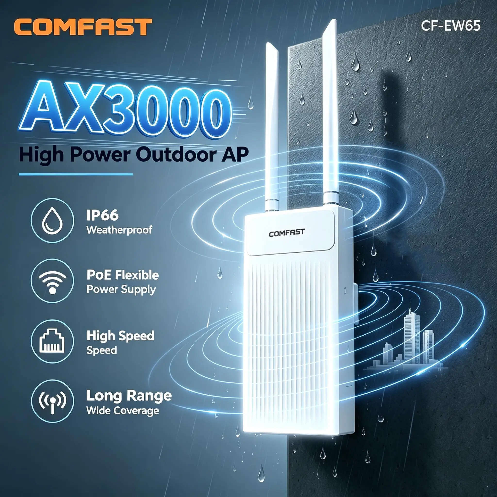 Comfast AC1200 Outdoor AP Access Point Wifi Signal Extender Router 2.4/5Ghz Dual Band Long Range 1200Mbps Wireless Wifi Repeater