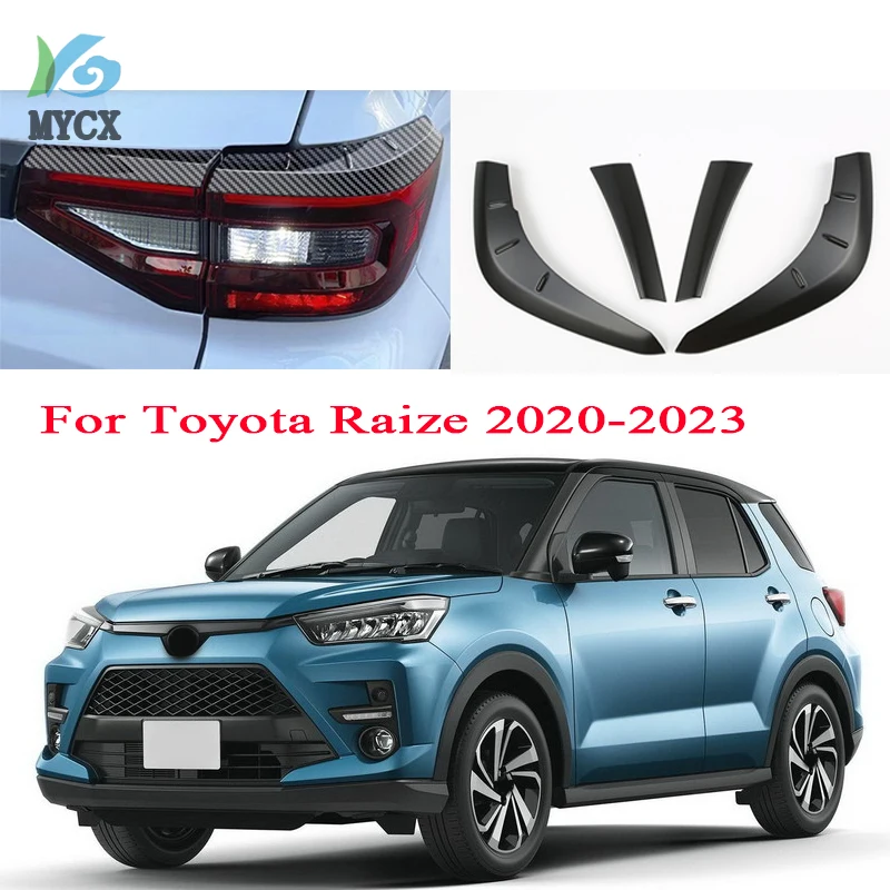 

Для Toyota Raize A200 Daihatsu Rocky 2020-2023: Накладка на задний фонарь из АБС-пластика, черная, рамка заднего фонаря, внешние аксессуары
