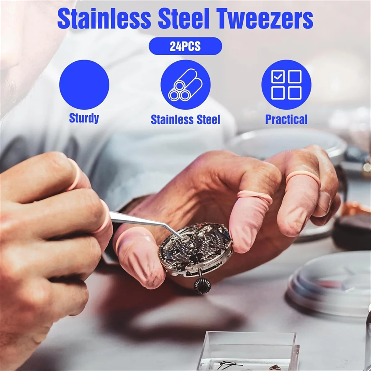 

A002 24 шт. Пинцет из нержавеющей стали с изогнутым зубчатым кончиком, длинный пинцет 6 дюймов для рукоделия, для рукоделия, шитья