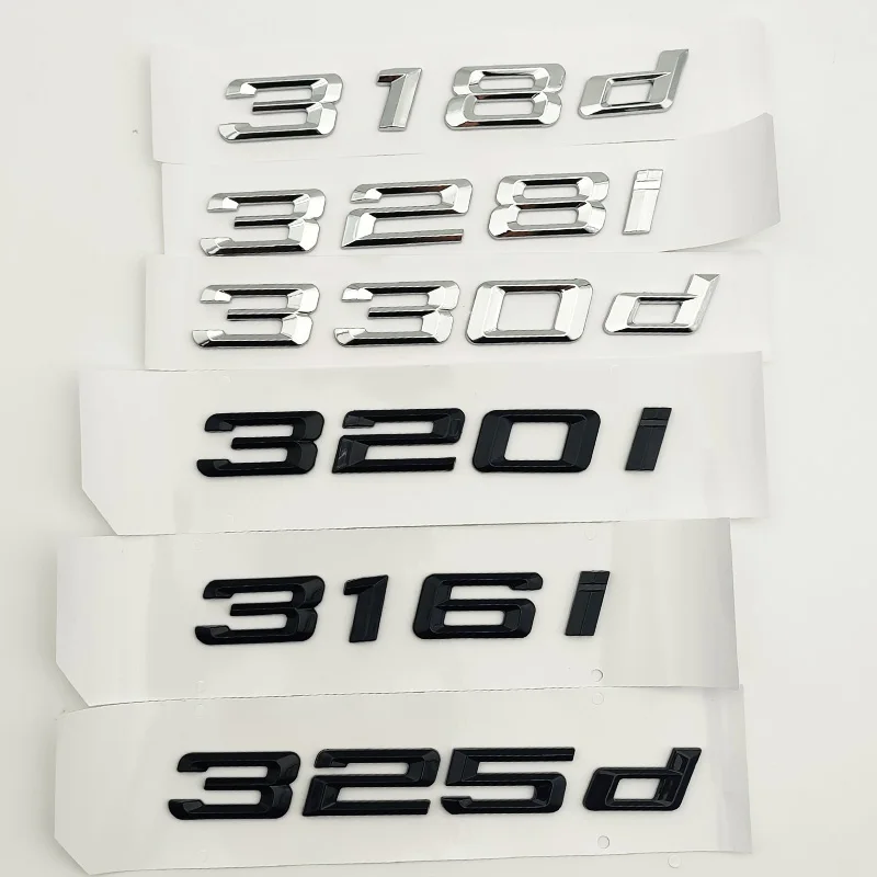 3D ABS Black Logo 320i 316i 318i 330i 335i 340i 316d 318d 330d 320d Emblem Letters Sticker For E46 E90 F30 Car Accessories