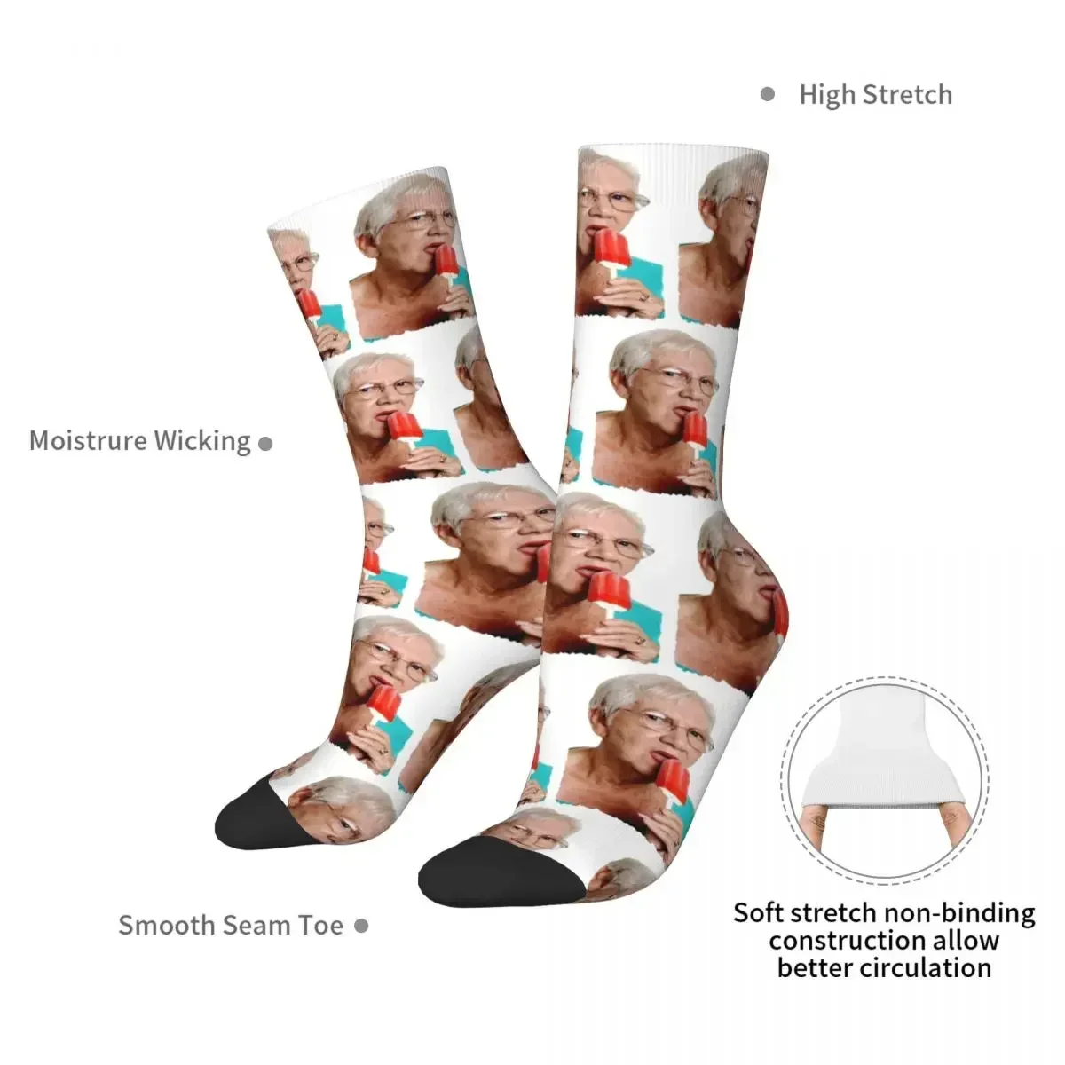 Grandma Granny Ice Cream T Shirt Socks Harajuku High Quality Stockings All Season Long Socks Accessories for Man's Woman's Gifts
