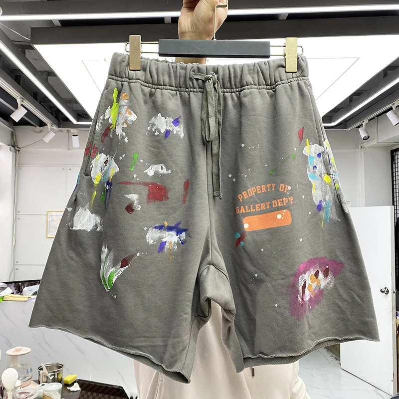 

High Street fiti Dyeing Loose Kanye Summer Casual Hip Hop orts Youth Faion Straight Leg ort Pants for Teens