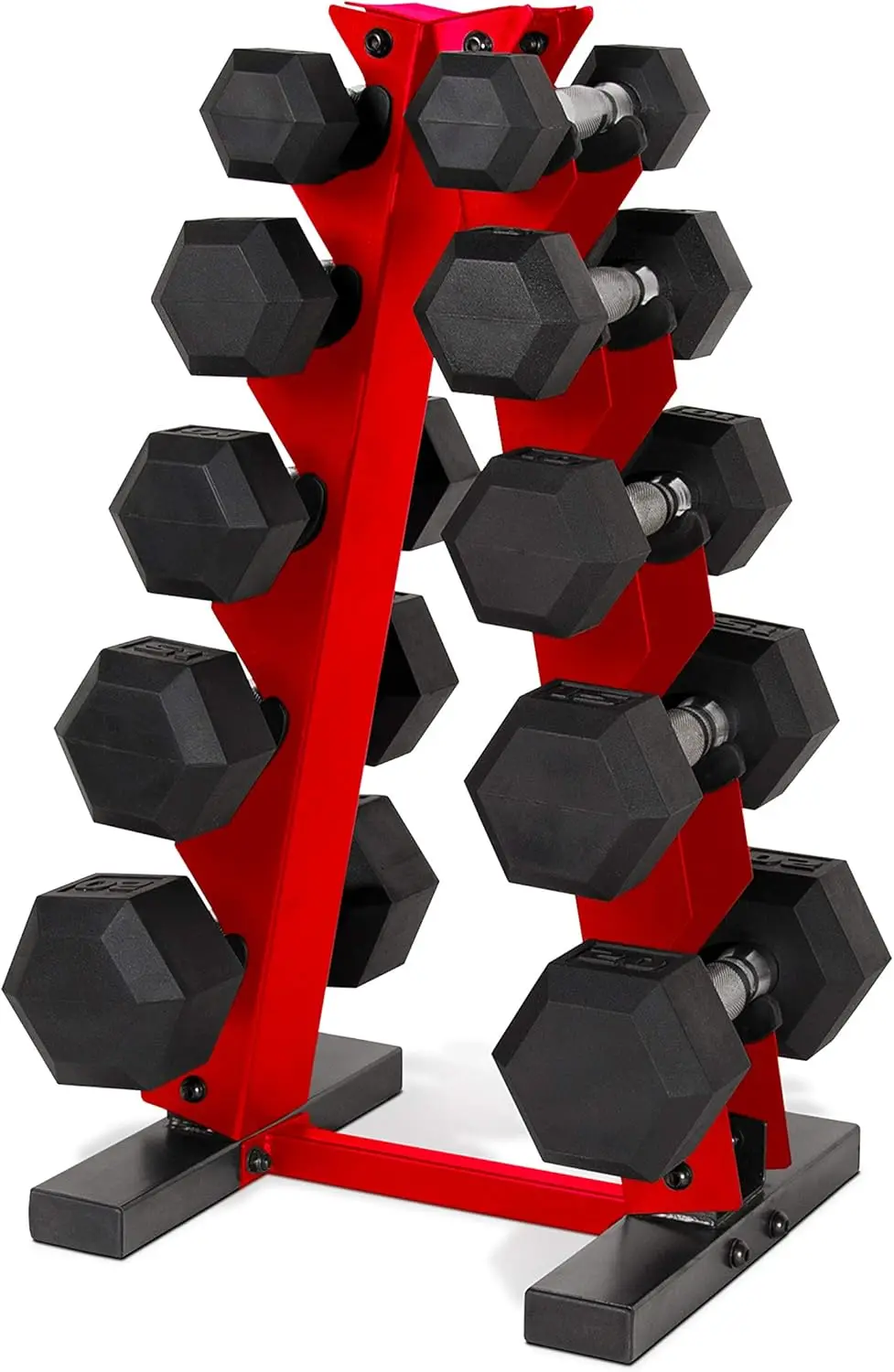

Coated Hex Dumbbell Weight Set with Vertical Rack for Gym, Metal Material, No Color Specified, Multiple Options