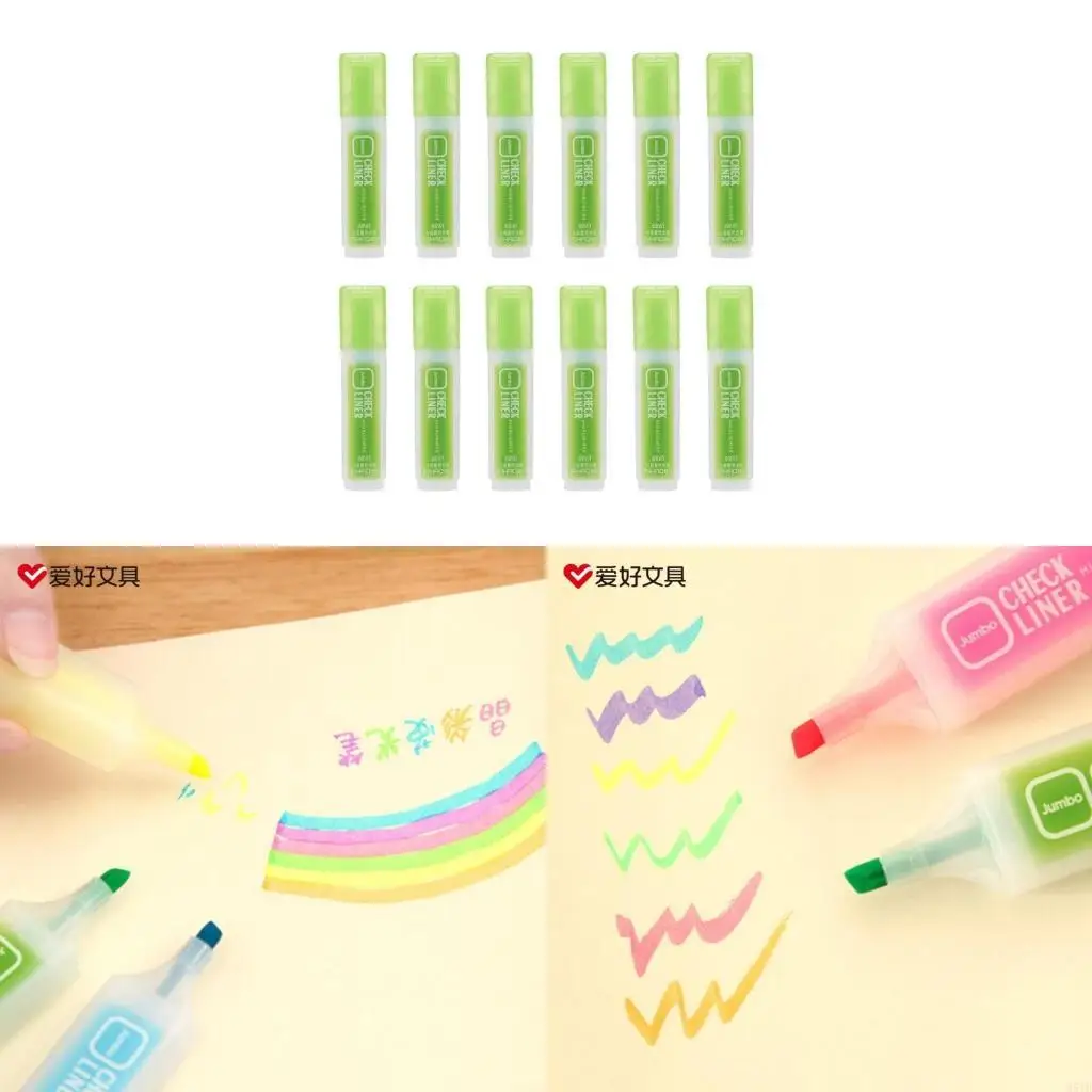 

M5TB 12Pcs Aesthetic Highlighters Tip No Bleed Bible Highlighter Pastel Set