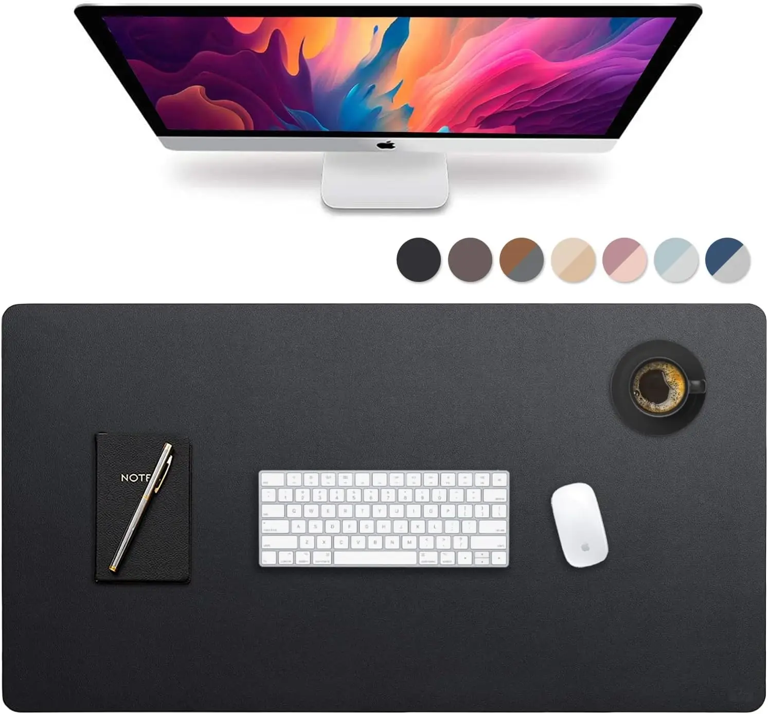 

Большой кожаный коврик для стола 44" x 22", коврик для мыши из искусственной кожи, защитный коврик для офисных столов