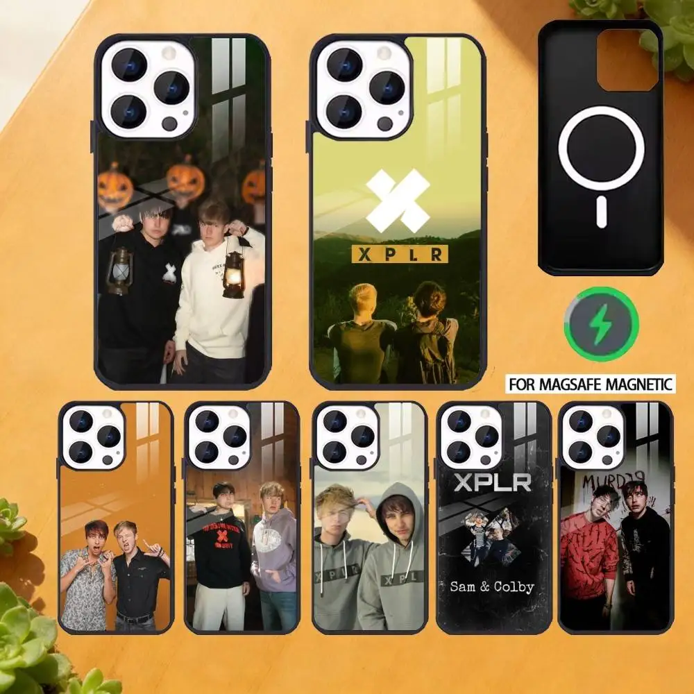 

S-sam And-Colby XPLR Phone Case For iPhone 17 16 15 14 13 12 Pro Max Plus for Magsafe Mirror Wireless Magnetic Cover