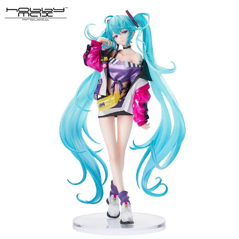 Op voorraad Echte originele HobbyMax Hatsune Miku Trendy Street Ver. PVC 26CM Anime Action Figure Pop Speelgoed Cadeau Beeldje Ornament