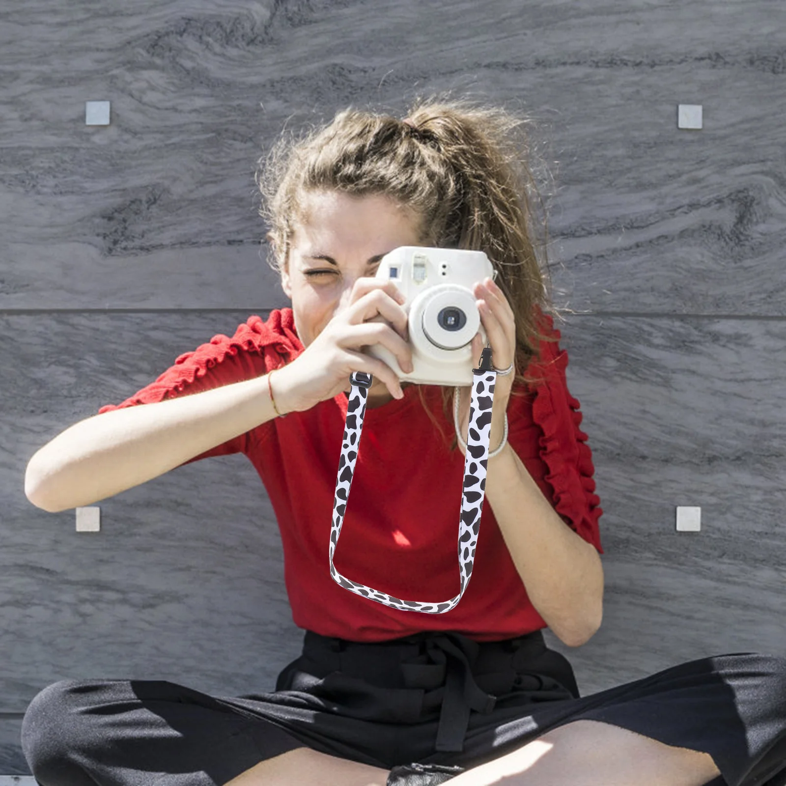 

1Set Instant Camera Strap Replacement with Adjustable Length and Decorative Stickers Lightweight for Instant Mini Camera