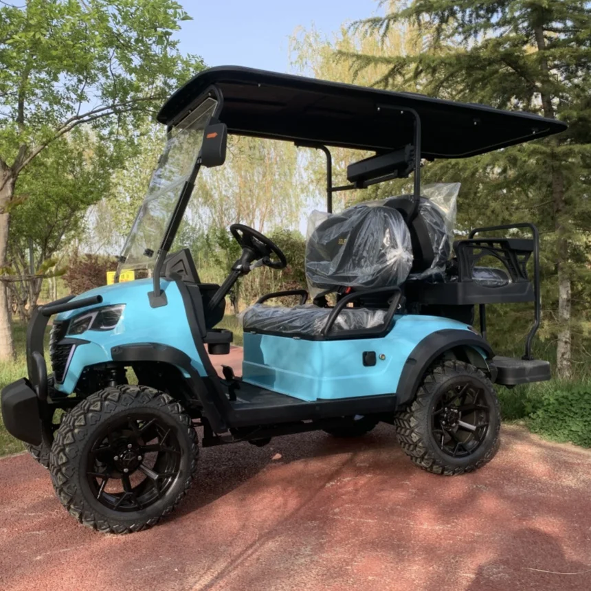 

4 People Lithium Battery Golf Cart Adults Sightseeing Car 60V 72V Lithium Battery Powered 2+2 Seat Electric Golf Cart