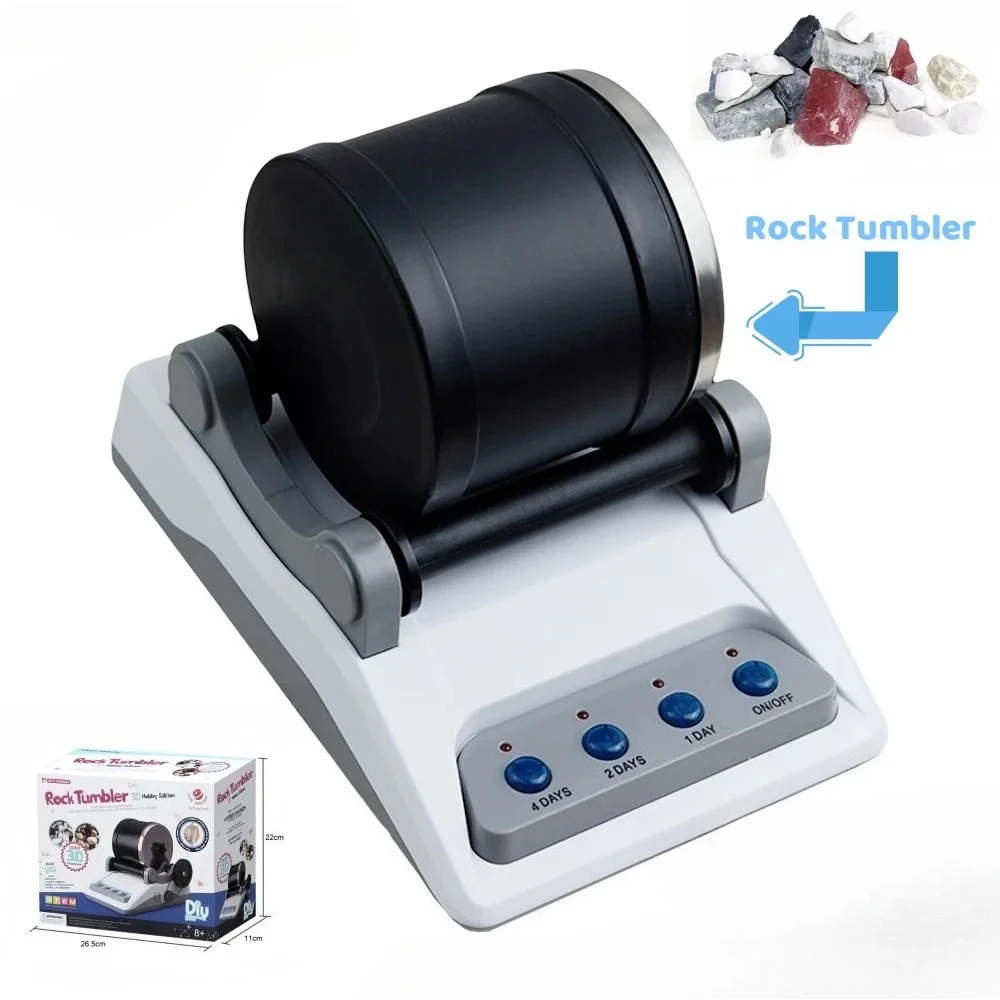 

Electric Rock Tumbler Scientific Experiment Set with Rough Gemstones Polishing Grits for Adult Kids Polishing Machine 220V/110V