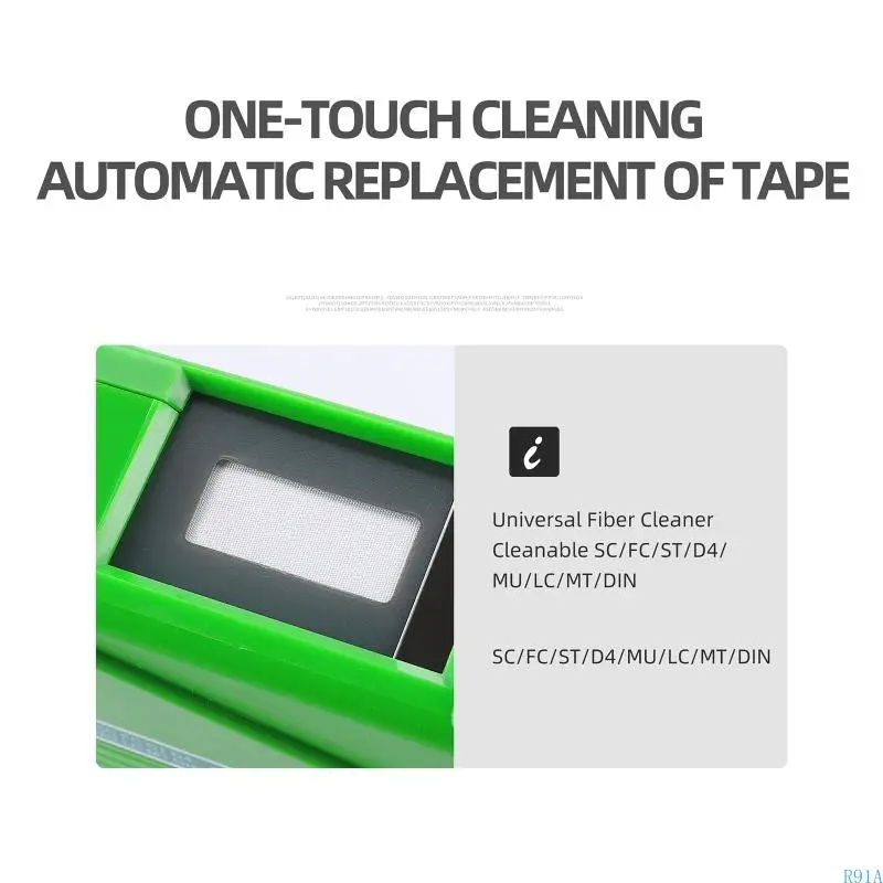 R91A ใยแก้วนำแสงทำความสะอาดใยแก้วนำแสงเครื่องมือทำความสะอาดใยแก้วนำแสงพร้อมตัวเชื่อมต่อเทปคาสเซ็ตทำความสะอาดเส้นใย 1.25 มม. 2.5