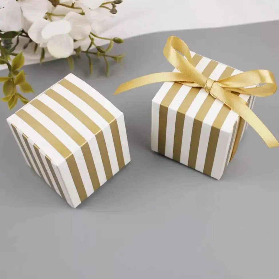 Gold and Silver Wedding Gift Boxes,Favors Boxes,Small Gift Packaging Boxes, Chocolate Boxes,Wedding Favors for Guests,100PCs