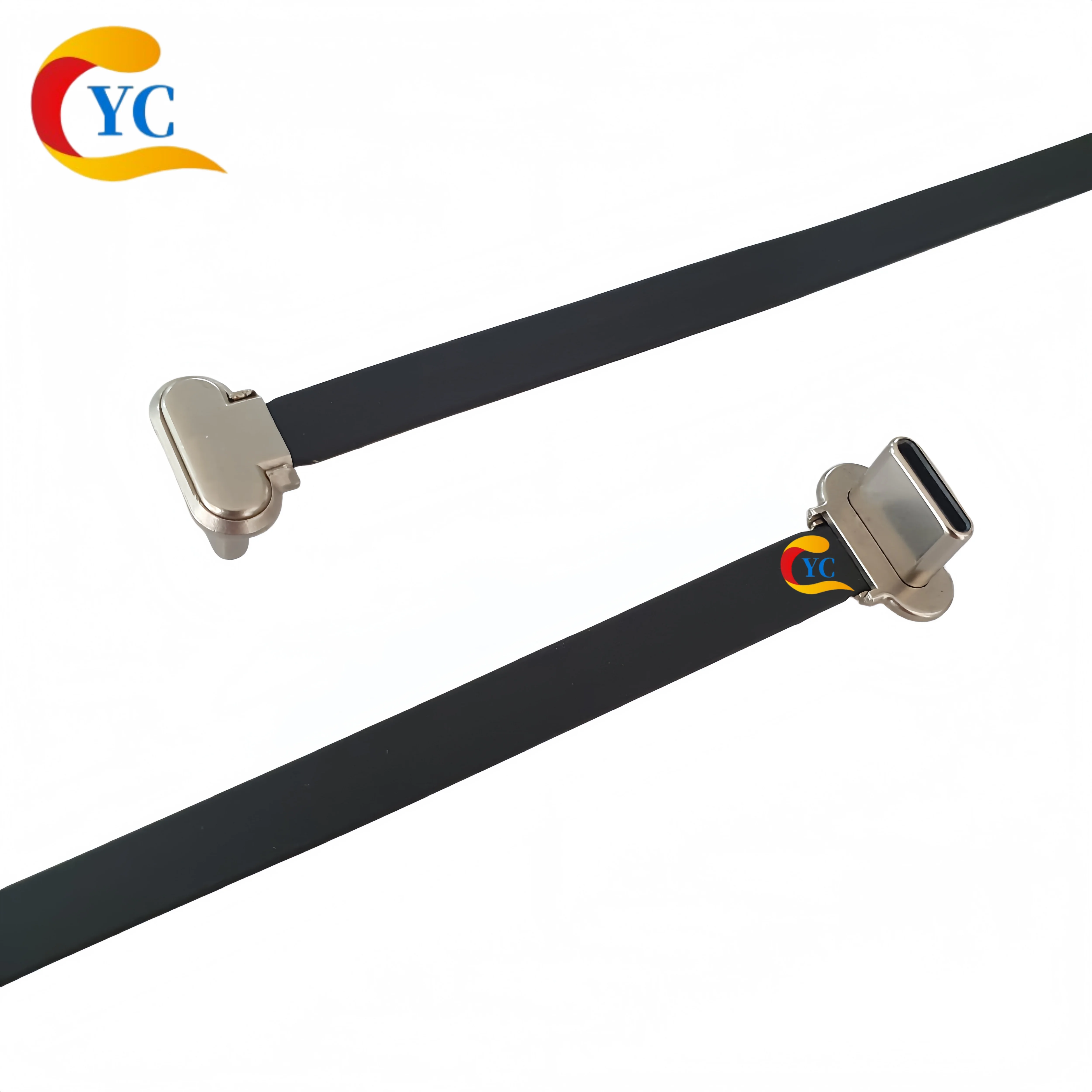 Usb-C Male-To-Male Fpc Flexible Flat Cable Type-C to Type-C Ultra-Thin Flexible 90-Degree Elbow Pd Fast Charging Extension Cable Suitable for Fpv Gimbal Phone Back-Clip Wireless Charger