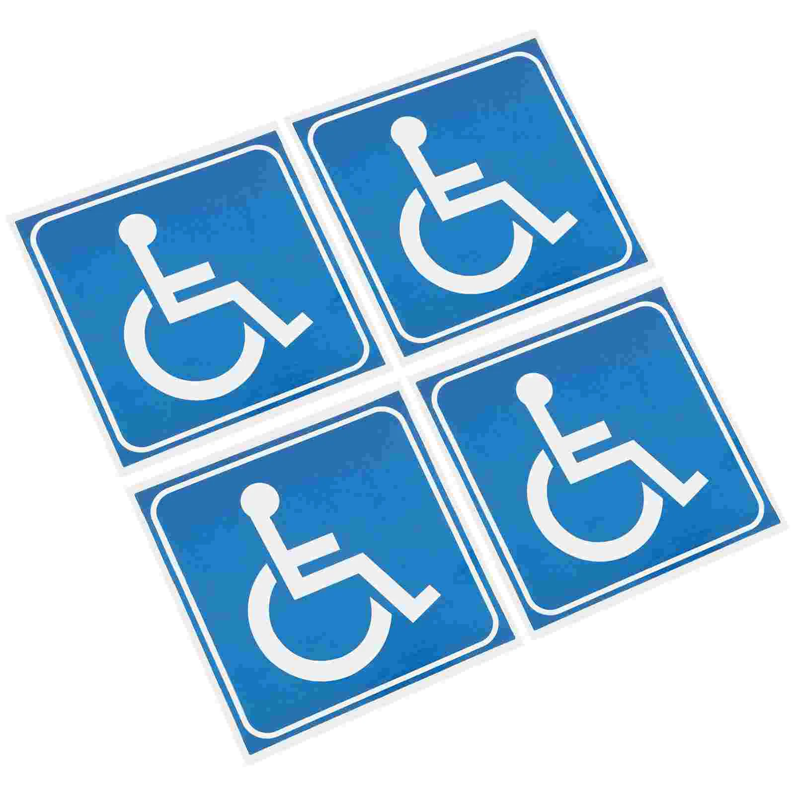 Autocollants adhésifs pour chaise roulante et fauteuil roulant, symbole des handicapés, décalcomanies pour voiture, 4 pièces