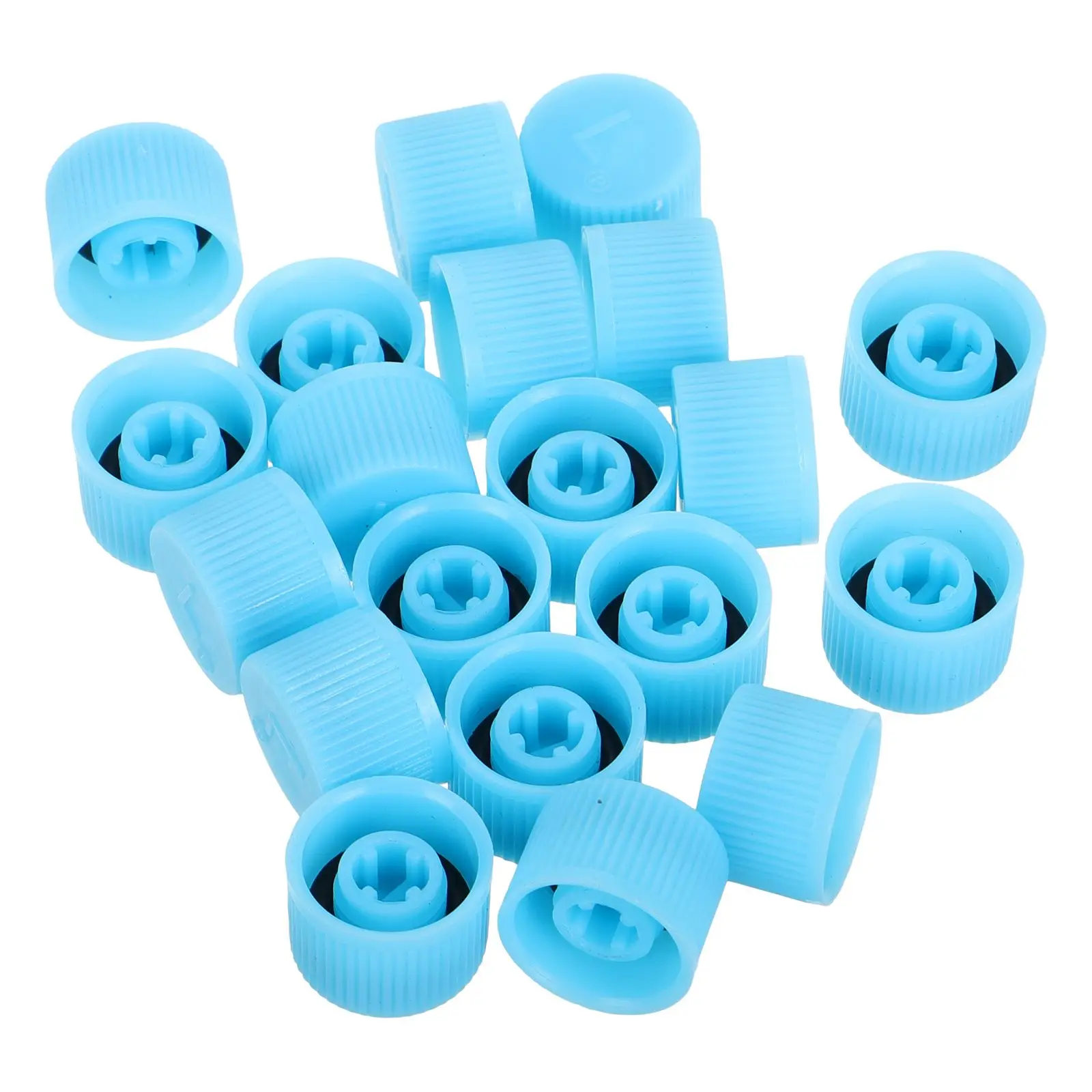 

20 Pcs Ac Port Cap Charging Dust proof Leak proof Valve Stem Hvac Car Air Conditioning Low Pressure Blue Wide Compatibility