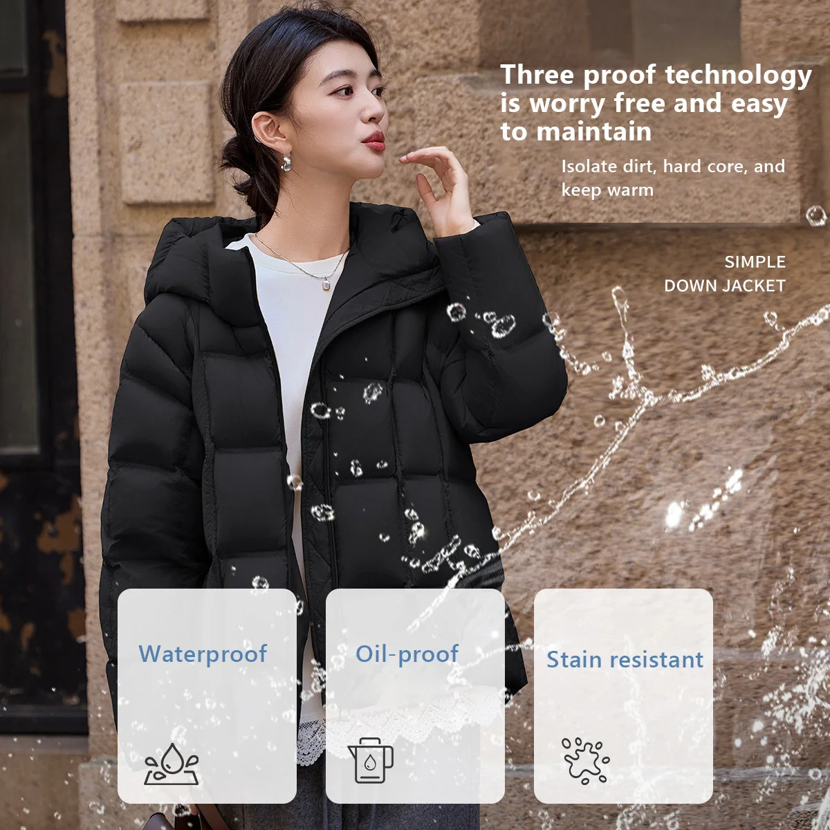 LOUISYAO 90% Duck Down Three Proof Jacket Women 2025 Winter Minimalist Hooded Thickened Premium Warm Outerwear Coat