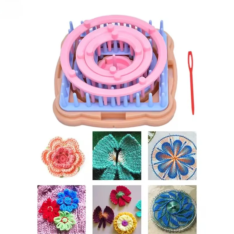 DIY Flower Loom Knitting Kit Plastic Weaving Tool Set for Making Handmade Flowers Scarves Beginner Craft Projects​