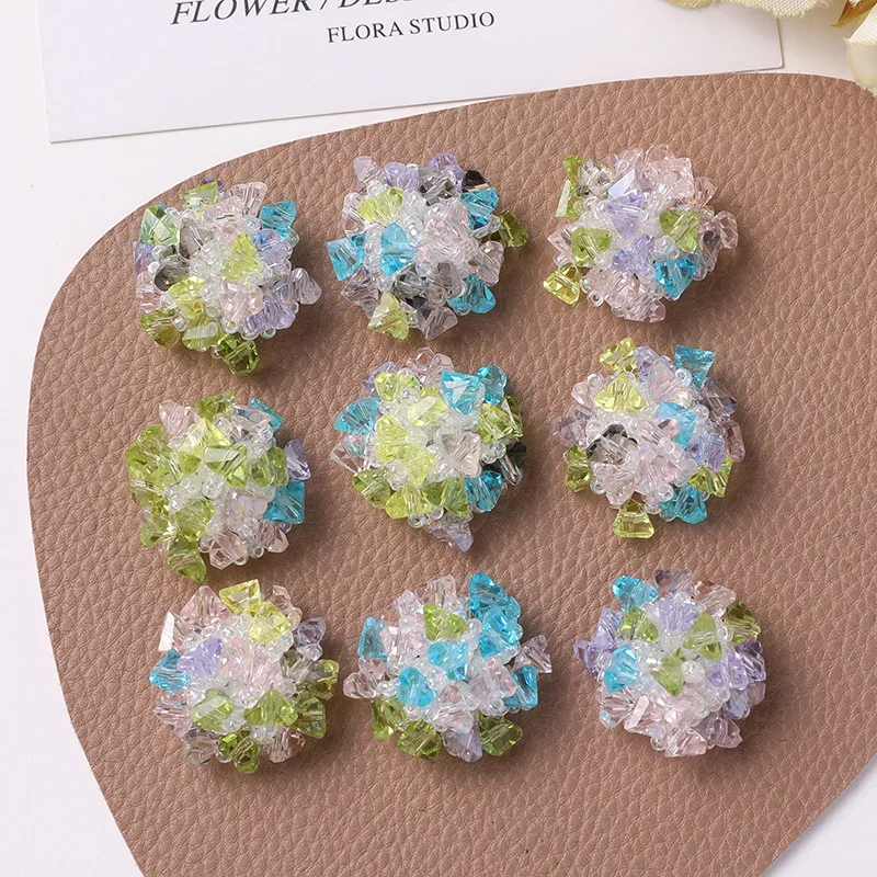 Crystal Shoe Charms 1 Pc Delicate Iridescent Crushed Ice Hydrangea Bead Cluster Clear Jelly Resin Princess Decor for Casual Wear