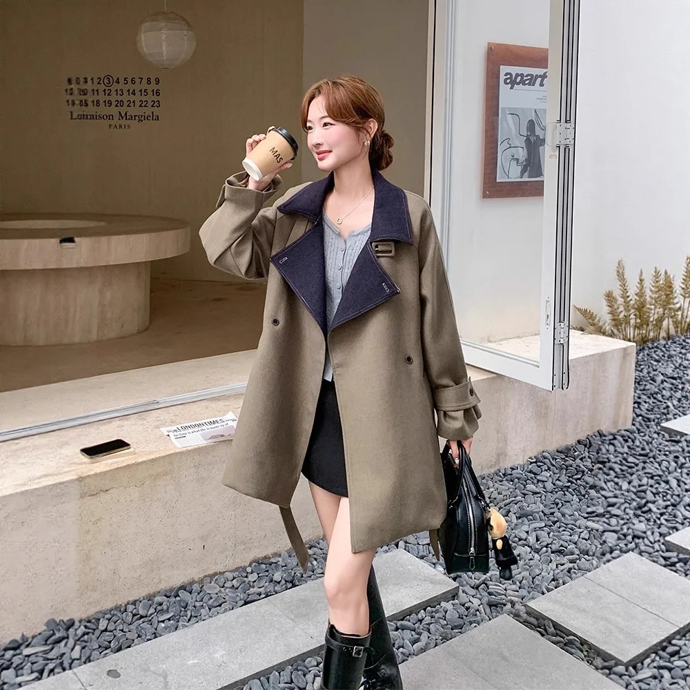 

SuperAen серый блейзер женский, весна 2025, новый свободный повседневный пиджак с подкладкой на плечах, пальто