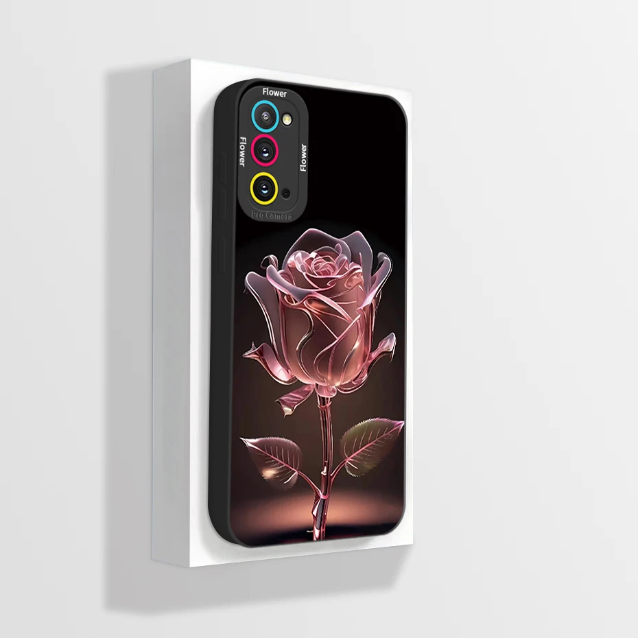 Case For Samsung S20 FE Plus Ultra Flower Soft Liquid Silicone Square Lens Protection Back Cover For Galaxy S 20 Plus S20FE Capa