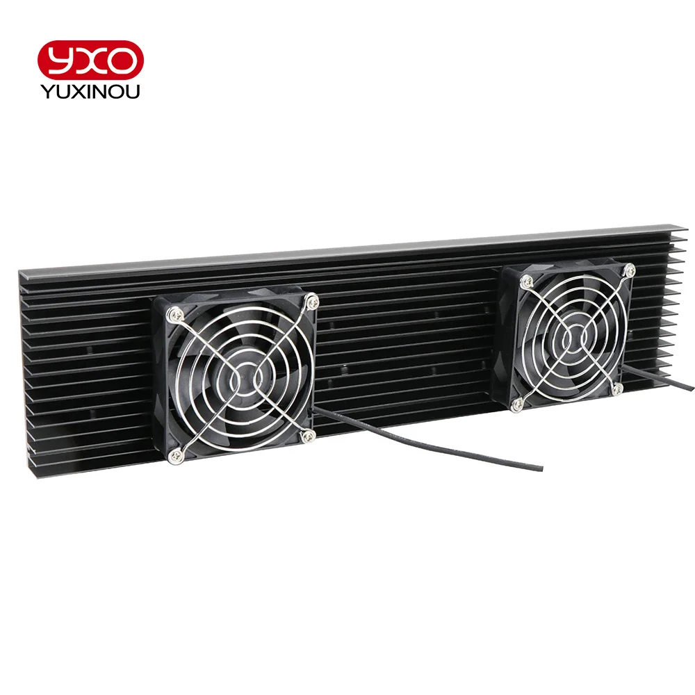 Aluminum Cooler Heatsink Cooling System 400x100x40mm with 110V 220V Cooling Fan for 200W 300W LED Grow Light Aquarium Lighting