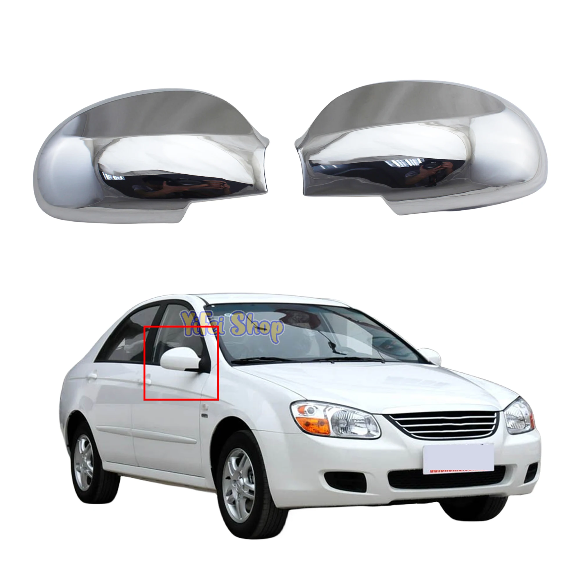 

Car Chrome Plated Rearview Accessories Door Mirror Cover Trim Paste Style For Kia Picanto Spectra Cerato 2005 2006 2008 2012