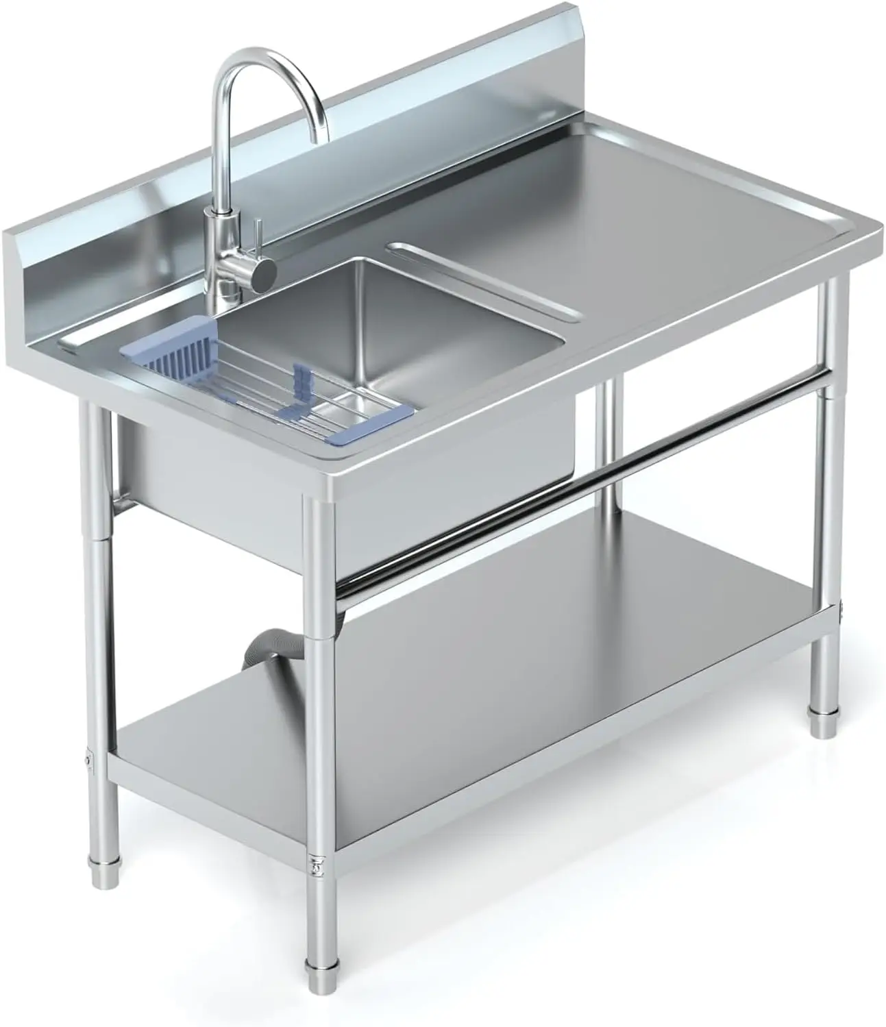 

33x22 Drop In Kitchen Sink, Gunmetal Black Stainless Steel, 16Guage Workstation with Integrated Accessories for Kitchen