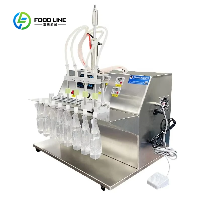Customized Quantitative Spout Pouch Liquid Filler Capping Machine Digital Control for Juice Soy Sauce Stand‑up Pouch Packaging