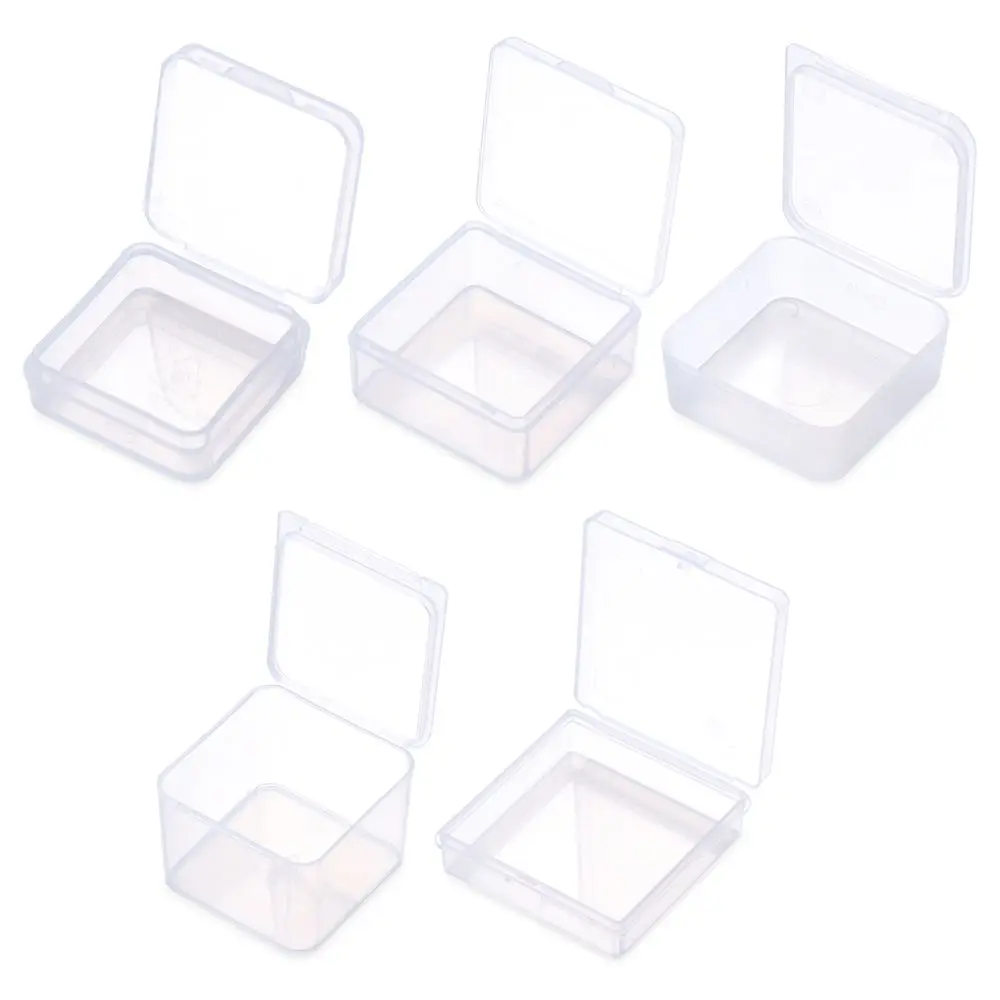 Transparent Hardware Case Nail Art Screw Storage Beads Container Pill Chip Box Jewelry Organizer Case Small Storage Box