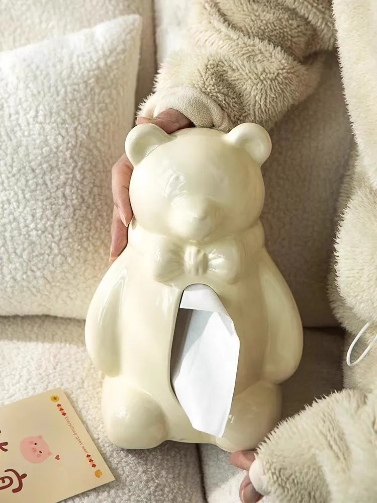 

Nordic Creative Ceramic Tissue Box, Home Living Room Coffee Table Decor Storage Box, Luxury High-End Napkin Holder