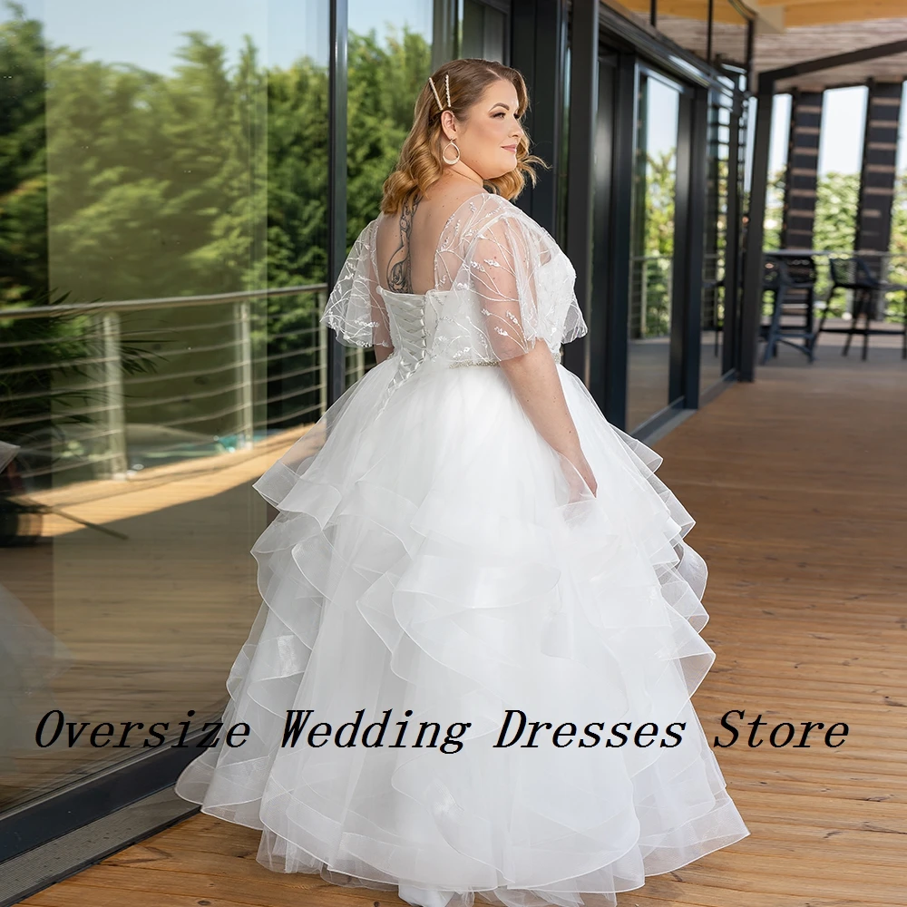 Elegante Strapless Trouwjurken Met Kant 2024 Halve Mouw Plus Size Bruidsjurken Voor Dames Nieuwe Zomer Vestidos De Novia Nieuw