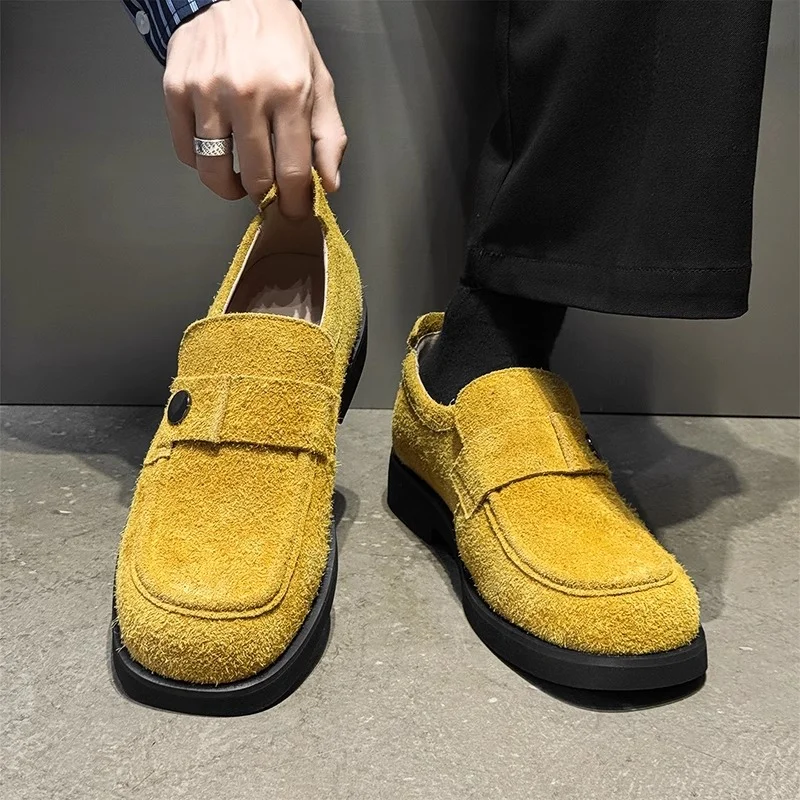 

Classic Retro Style Cow Suede Casual Shoes Luxury Business Versatile Leather Shoes Men's Comfortable Slip On Loafers