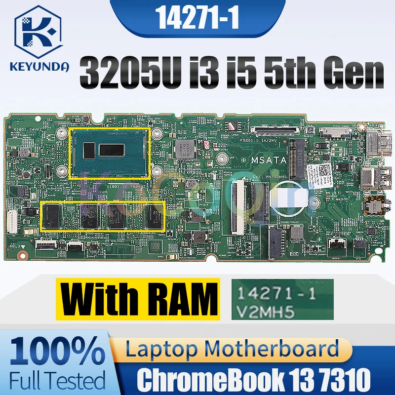 For Dell ChromeBook 13 7310 Notebook Mainboard 14271-1 3205U i3 i5 5th Gen RAM 4G 8G 037T32 0CP1FV 037T32 Laptop Motherboard